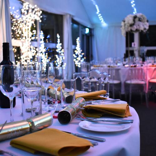 shared christmas party nights in the marquee at ditton manor berkshire