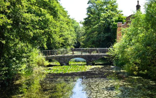 Moat surrounding Ditton Manor one of the best Turkish wedding venues near London