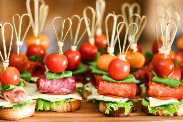 Selection of toasts with toppings wedding canape ideas