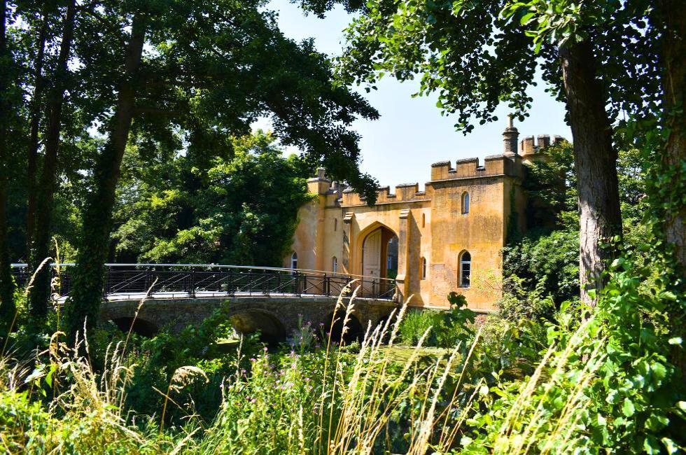 Moat at winter wedding venue at Ditton Manor in Slough